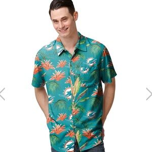 MIAMI DOLPHINS NFL MENS VICTORY VACAY BUTTON UP SHIRT